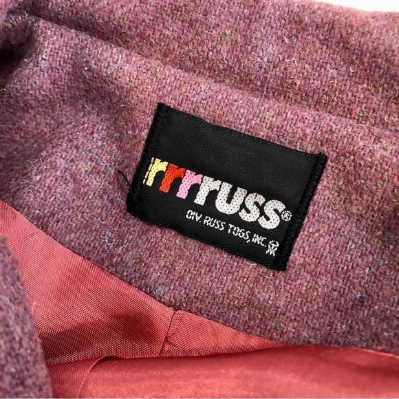 rrrruss vintage mauve wool blazer made in USA Union made 16 - Picture 6 of 10